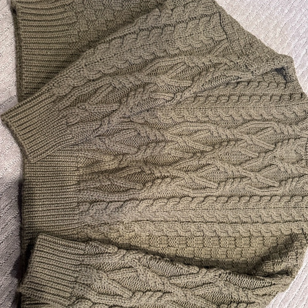 NWT🔖 The Kooples Khaki 100% Wool Cable-Knit Sweater - Picture 7 of 7